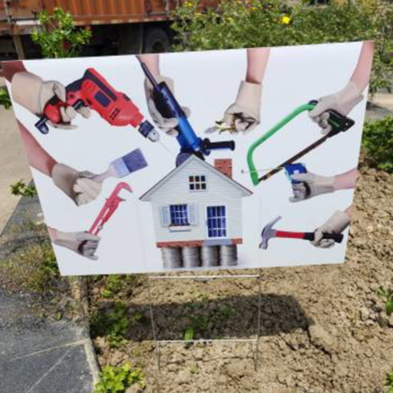Tanda Tiang Taman Plastik Bergelombang Luar Ruangan Tahan Air